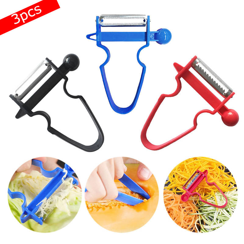 3 pcs Magic trio peeler Set Slicer Shredder Peeler Julienne Cutter Multi Peel Stainless Steel Blade Zesters Kitchen Tools Set